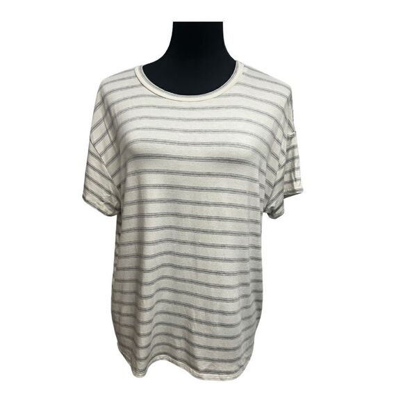 Green Envelope Short Sleeve Top Stripes - Picture 2 of 8